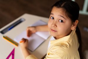 child writing