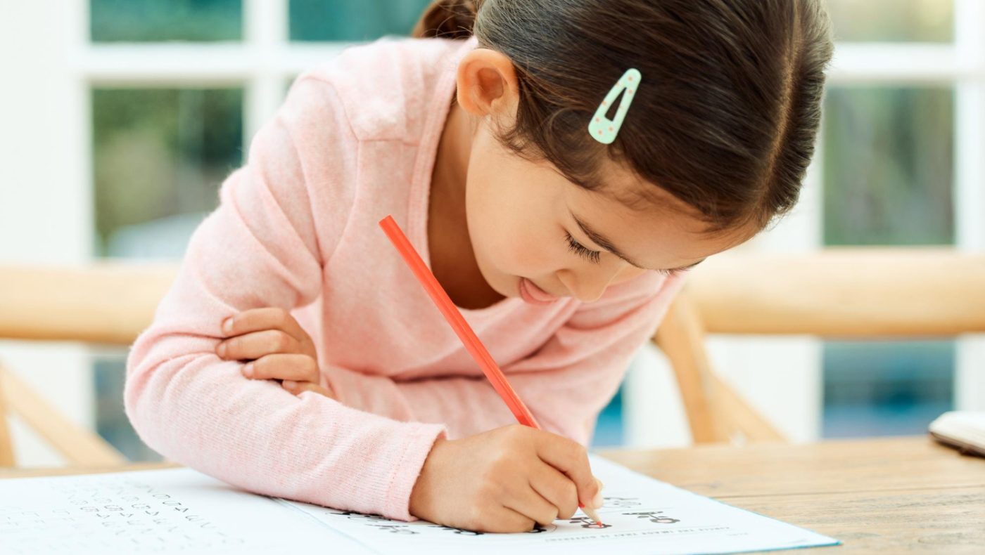 child writing